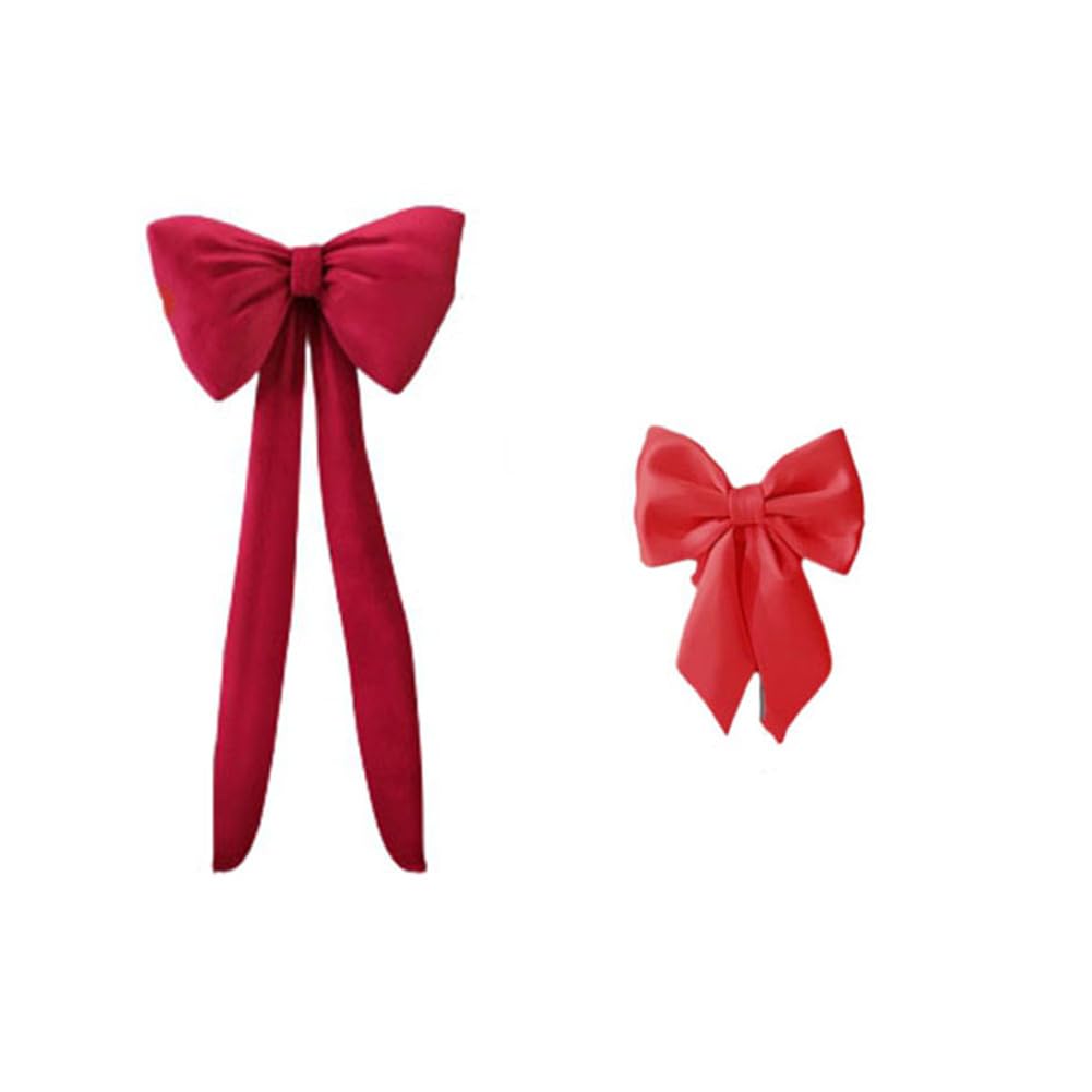 Samt Weihnachtsschleife Groß Samtschleifen Klein Geschenkschleifen Vintage-Schleifen aus Samtband Dekoschleifen für Hochzeit Weihnachten Weihnachtsbaum Wand Hintergrund Deko Roter Anzug
