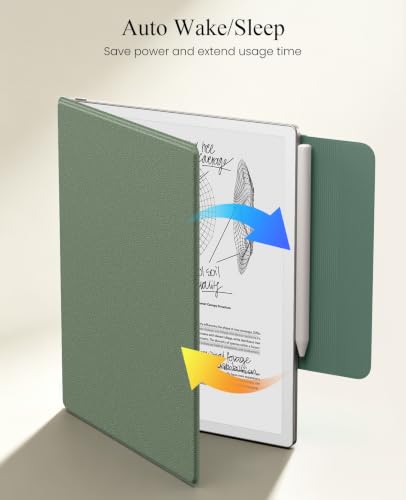 Image of MoKo Case for Remarkable Paper Pure 10.3 inch 2026 with Pen Holder, Celadon | Slim protective hard shell folio cover with secure pen holder, Auto Wake & Sleep