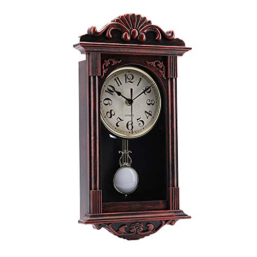 jomparis Pendulum Wall Clock Gifts for Dad,Dad Gifts for Christmas Retro Quartz Decorative Battery Operated Wall Clock for Living Room, Office, Home Decor(16 Inch, Bronze)
