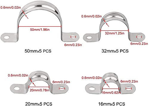 MIAHART Fascette stringitubo da 3 pollici regolabili in acciaio inossidabile 304 morsetti 6 pezzi ingranaggi a vite senza fine Morsetto regolabile per vite senza fine con clip da 59mm-82mm