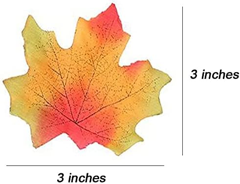 200Pcs Mixed Artificial Leaves Assorted Fall Maple Leaf Multicolor Autumn Fall Leaves for Weddings,Christmas Party,Events and Decorating