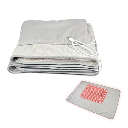 ZjRight USB Alimenté Couverture Chaude Châle 108 x 70 cm Sécurité Couverture Electrique Couverture Jambe Maison Dortoir Etudiant Bureau Chaud Genou Couverture Cover