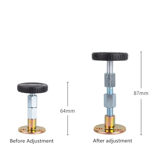 CONGGUAN 2 Pieces Anti-Shake Fixer with Adjustable Threaded Bed Frame Anti-Shake Tool Headboard Stopper Telescopic Support Use for Home Room Bed Furniture Wall Support 67-87mm (Black)