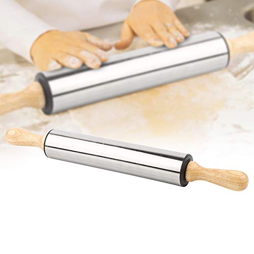 17In Wood Rolling Pin Stainless Steel Rolling Pin Pastry Roller Rolling Pin Dough Roller Pizza Roller Rolling Pins For Baking French Rolling Pin Fondant Roller #TOP2
