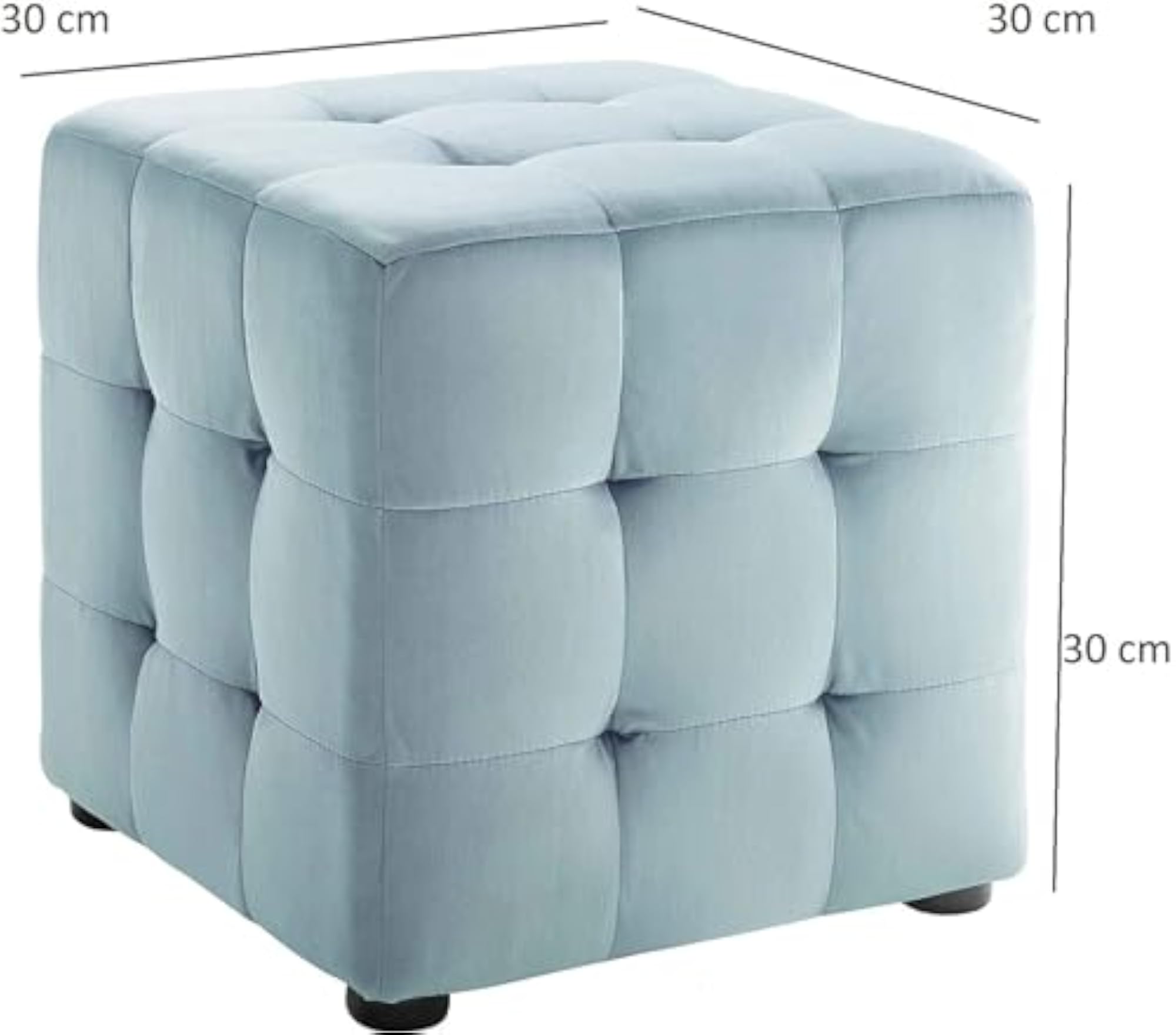 Ottoman Stool for Living Room, Cushioned Sitting Square Pouffe