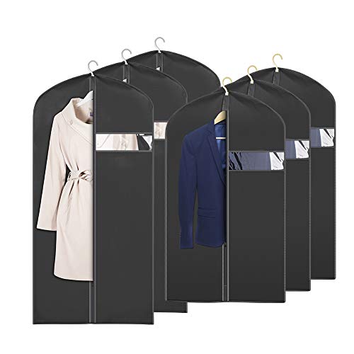 GEEDIAR Housses de Vêtements, Lot de 6 Noir Housses de Protection pour Vêtements Pour Chemise/ Costume/ Manteaux?3pcs 60*100cm+3pcs 60*120cm?