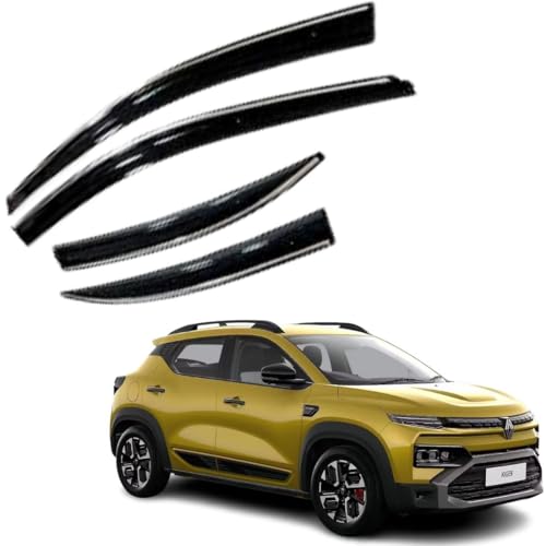 Image of CAR SAAZ Chrome Line Door Visor for Kiger (2025-Present) (Set of 4Pcs) | Rain Guard | Wind Deflector