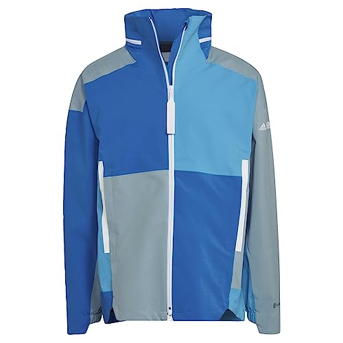 adidas Terrex Myshelter Rain.Rdy Color-Block Jacket, Shock Blue/Magic Grey/Sky Rush, M