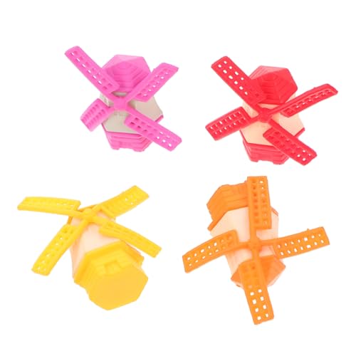 NUOBESTY 5 Stück Teiliges Bunte Windmühlen Ornamente aus Langlebigem PVC Kunststoff Dekorative Sukkulenten Pflanzen deko für Tisch Büro und Garten Farbenfrohe Gartendeko Zufällige Farbe