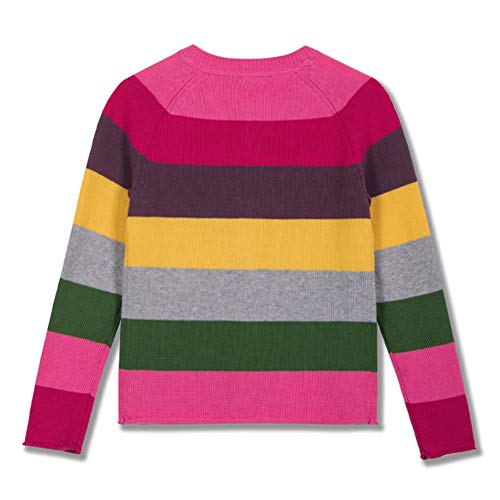 Kid Nation Girls Rainbow Cardigan Colorful Striped Sweater Toddler Outfits Crew Neck Long Sleeves Knit Tops Size 7-8 Years #TOP1