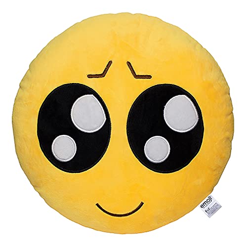 EvZ Emoji Playcute Face Emoticon Cushion Stuffed Plush Soft Pillow, Official Certified, 32cm Yellow