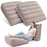 Gerrii 2 Pack Inflatable Wedge Pillow for Traveling Extra Wide 22' Portable Bed Wedge Pillows for Sleeping Head Shoulder Back Knee Leg Elevation, Acid Reflux, Back Pain Relief, Snoring