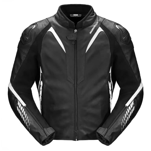 SPIDI NKD-1 Motorrad Lederjacke, schwarz/weiß, 50