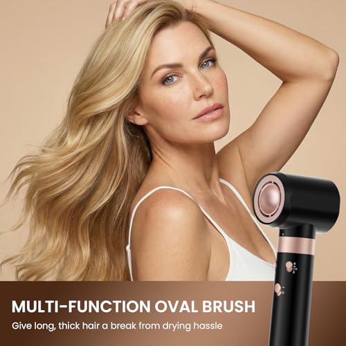 MESCOMB Dual Voltage Hair Dryer Brush - 5 in 1 Hot Air Styler Wrap with Auto Wrap Curlers, Fast Drying, Straightening & Volumizing, 100V–240V Global Travel with Storage Bag-Black by MESCOMB - Image 4