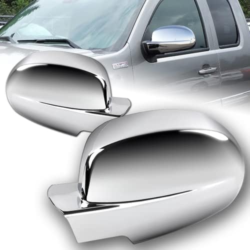 Chrome ABS Plastic 2 Pieces Side Mirror Cover Cap Kit Compatible with 2007-2013 Chevrolet Silverado Suburban Tahoe & Compatible with 2007-2013 GMC Sierra 1500 Yukon/Yukon XL, 2008 2009 2010