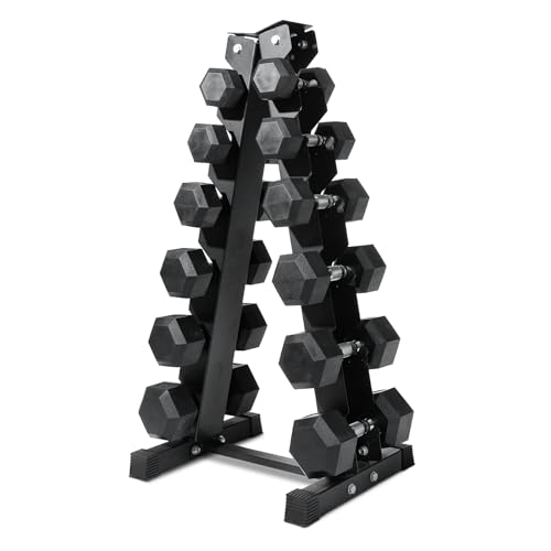 Ritfit 5-650 LBS PVC Encased Hex Dumbbell Sets with Optional Rack for Home Gym, Hand weight with Chrome Handle for Strength Training,Workouts,210LB