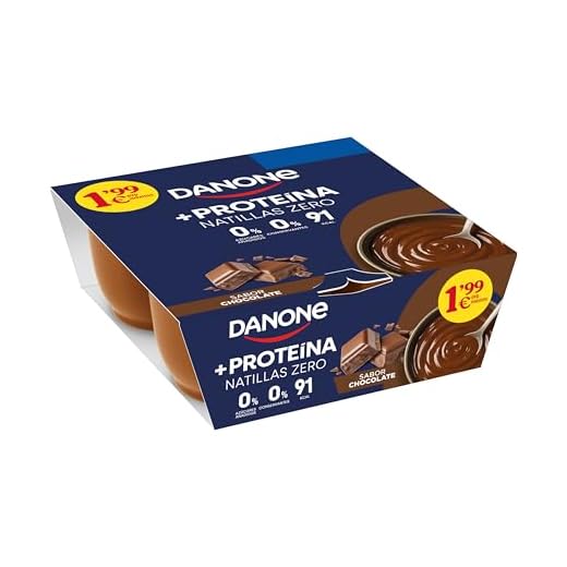 Danone Natillas Proteicas con Sabor Chocolate - Sin gluten ni azúcares añadidos - 4x115