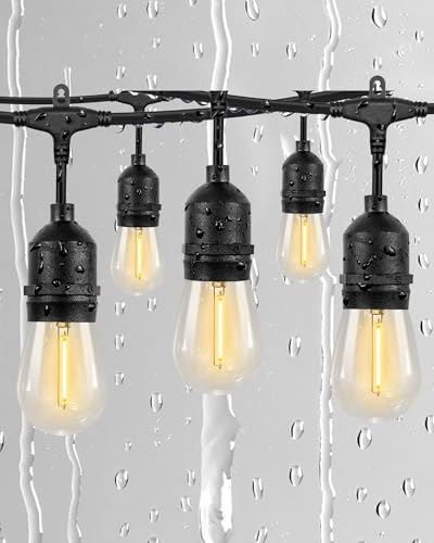 Gmnee 25FT outdoor string lights with closely spaced Edison bulbs