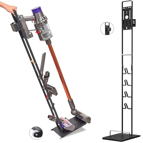BRIAN & DANY Vacuum Stand for Dyson, Stable Metal Bracket Stand Holder Storage for Dyson V15 V12 V11 V10 V8 V7 V6, Black