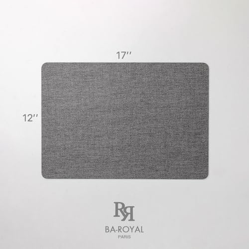 Baroyal Faux Leather Placemats Set of 6 Vinyl Washable Wipeable Table Mats for Kitchen Dining Table Heat Resistant Waterproof Modern Indoor/Outdoor Placemats Non-Slip Easy Clean Place Mats (Midnight) by BARoyal - Used condition - Image 6