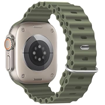 Pulseira esportiva de silicone Ocean - compatível com Apple Watch Ultra 2/Ultra de 49 mm, 45 mm e 44 mm, unissex, respirável, macia e impermeável para iWatch Ultra 2, iWatch Ultra série 10 de 46 mm