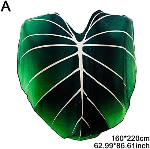 Wokii Leaf Blanket Green Plant Throw Blankets Giant Fun Realistic Large Green Leaf Blanket Soft Plush Flannel Throw Kids Decorative Floral Cute Blankets for Plant Lovers Bed Couch And Sofa