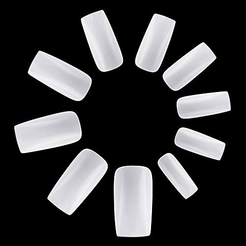 Full Cover Acrylic False Nail Tips, 500Pcs Fake Nail Shape Artificial False Nails Tips 10 Sizes With Case For Nail Art Salons And Home Diy (White) #TOP3