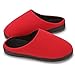 AMAWEI Men's Two-Tone Memory Foam Slippers Anti-Slip House Slippers Shoes Indoor & Outdoor (46/47, Red/Black)