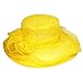 Produktbild Fletion Damen Faltbare Organza Wide Brim Bowler Hut Sommer Strand-Hut Anti-UV Sonnenschutz Kappen Hochzeiten Hut Mit Elegante Blumen EINWEG Verpackung