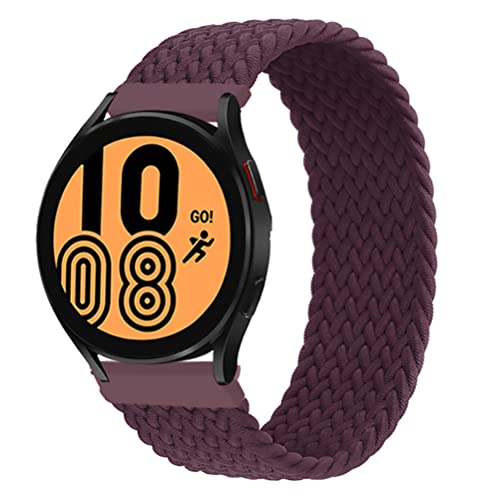 Leishouer Bracelet en nylon tressé compatible pour Samsung Galaxy Watch 4 / Galaxy Watch 3 41 mm / Active 2 Strap, Braided Solo Loop Réglage élastique Bracelet en nylon 20 mm, Vin rouge XXS Cover