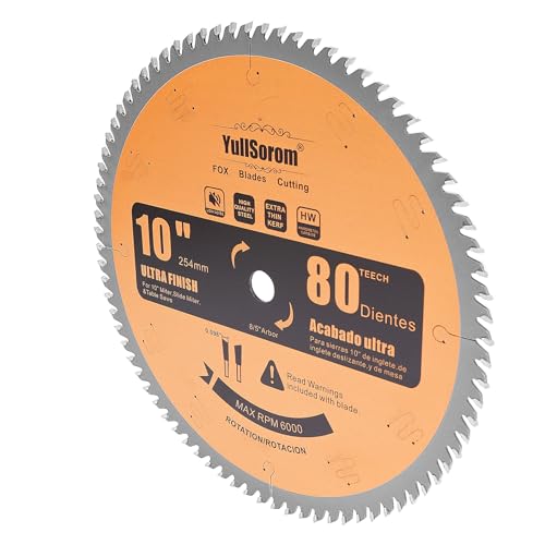 Image of 10 inch Miter /Table Saw Blade, 80 Teeth ATB Tungsten Carbide Saw Blades with 5 /8 inch Arbor for Wood, Aluminum, PVC Pipe and Plastic Cutting