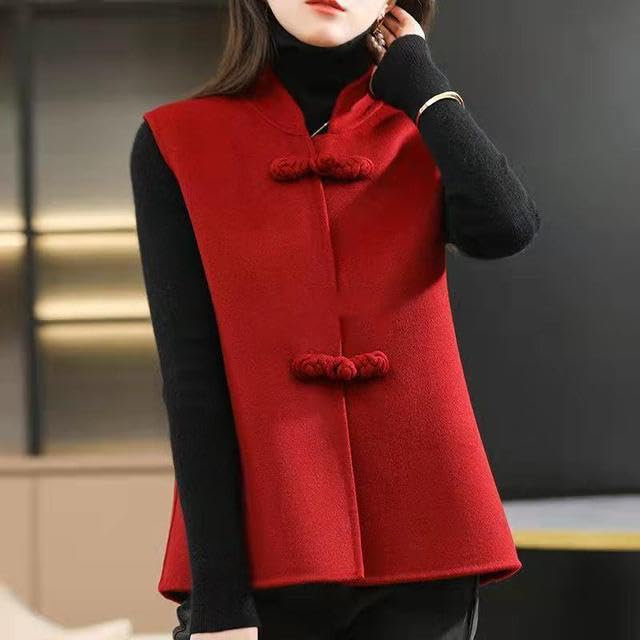 LIXINGHEITANG Chinese style suits vest autumn and Spring oriental women red spring festival warm2