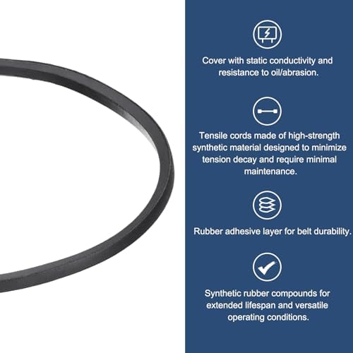uxcell 2 Pcs 3L310 Classic Wrapped Rubber V-Belt, 31"(787mm) Outside Circumference, 3L Profile V Belt 3/8" Width 7/32" Height - 2