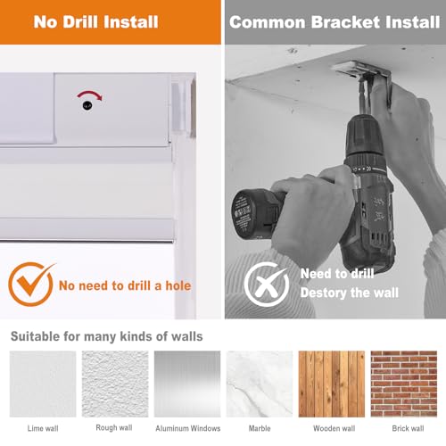 Persilux No Drill Light Filtering Cellular Shades,White,33.5" w x 72" h by Persilux - Used condition - Image 4