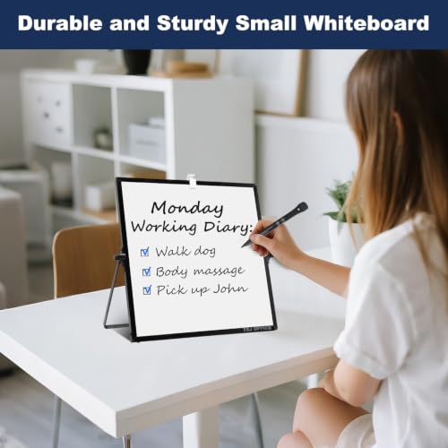 Image of TSJ OFFICE Small White Board - 10 X 10 Inches Black Framed Dry Erase Board