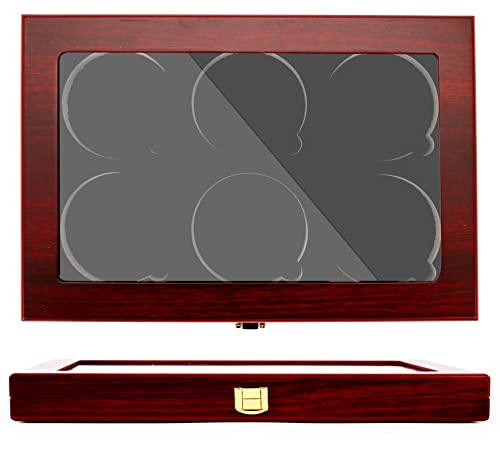 Hockey Puck Display Case Shadow Box with Locks for Hockey Puck (Balls not Included) (Red,6) - Thumbnail 6