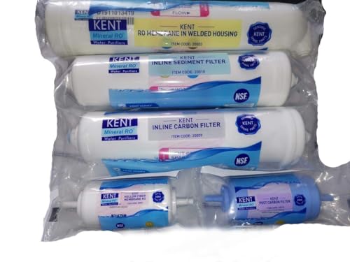 Image of KENT Ro Service kit ORIGINAL for with Membrane, Sediment, Carbon, U.F, Mineral in All Domestic RO /UV /UF Water purifiers, Ro Service kit, Pure water and Healthy Life JU-14