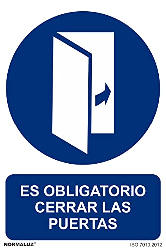 Señal Es Obligatorio Cerrar Las Puertas Con Tintas Uv | 300 X 400 Mm - Pvc Glasspack 0'7 Mm En Oferta Normaluz Rd21034 - Señal Es Obligatorio Cerrar Las Puertas Pvc Glasspack 0,7Mm 30X40 Cm Con Cte, Ripci
