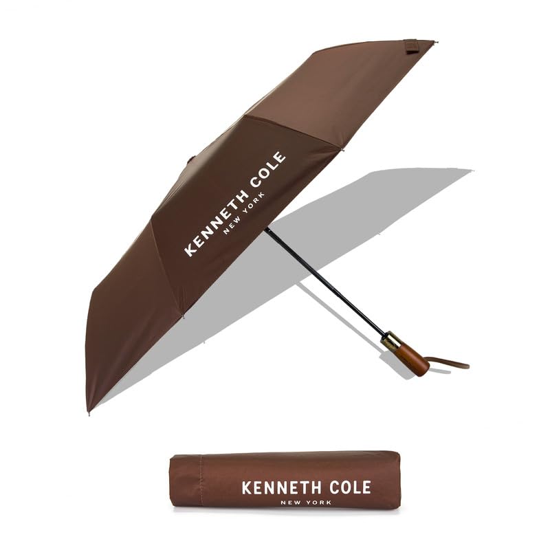 kenneth cole new york New York Folding Umbrella for Men & Women, Auto Open & Close, Lightweight Compact Design, Water Resistant Canopy, Portable Travel for Rain & Sun - KCRUM01-picture-16