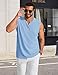 COOFANDY Mens Soft Knitted Undershirt V Neck Tank Top Moisture Wicking Textured Weave for Hot Weather, Light Blue, Small