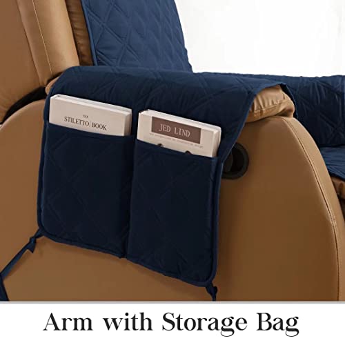 Tomoro Non-Slip Loveseat Recliner Cover For Dogs - 100% Waterproof Quilted Sofa Slipcover Furniture Protector With 5 Storage Pockets, Washable Couch Cover With Elastic Straps For Kids And Pets #TOP5