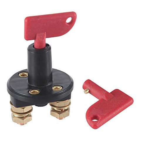 MIDIYA Battery Disconnect Isolator Master Switch 12V/24V 200A-500A for 5 seconds Car with 2 Removable Key Yacht Rotary Switch Isolator Master Power Cut Out/Off Kill Switch Cover