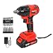 21V Cordless Impact Wrench 1/2Inch Driver, 450 N.m High Torque Brushless Power Impact Gun with 1.5Ah Lithium Battery, 14 Impact Sockets Set, 12 Screwdriver Bits, Electric Impact Wrench for Car, Home