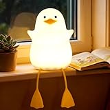 SERIONR Veilleuse Enfants, Mignon Veilleuse Canard, Lampe de Chevet Animal en Silicone Souple, Lampe de Nuit à Intensité Variable avec Fonction Tactile pour Chambres D'Enfants Et D'Adultes