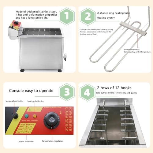 Corn Dog Machine Multi-Function Hot Dog Machine Commercial Automatic Large Capacity Cheese Hot Dog Sticks Fryer Electric Deep Corn Dog Machine Snack Machines Maker