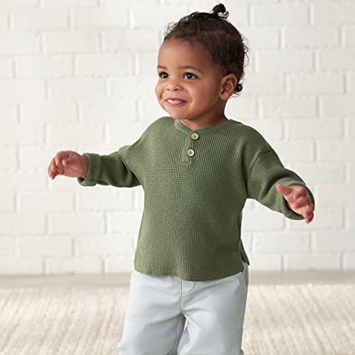 Gerber Baby And Toddler Boys Henley Sweater, Green, 18 Months #TOP3