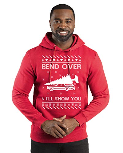 Wild Bobby Where You Gonna Put a Tree That Big? Ugly Christmas Sweater Crewneck Sweatshirt, Red Bend Over Hoodie, XXL
