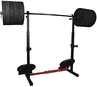 Exersci Heavy Duty Connected Squat Rack With Dips And Storage Arms, 200kg Max Load Height & Width Adjustable Dip Station, Squats, Bench Press