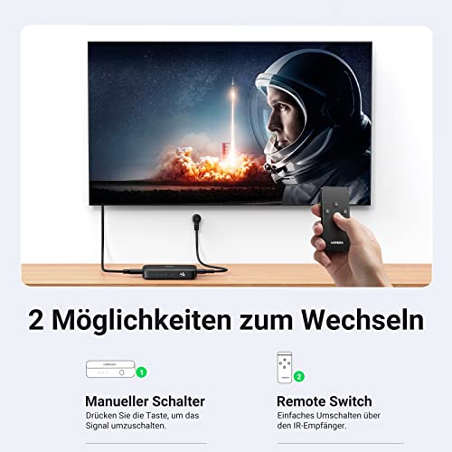 HDMI Switch UGREEN 1.4 4K 3 in 1 Out Splitter für HDMI Geräte