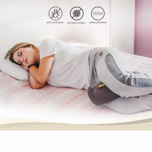 GM Coussin cylindrique Cervical Rouleau pour Cou Dos et Jambes 40 x 15 cm Made in Italy avec revtement en Tissu Hydrofuge et Anti-Taches Noir – vue 7